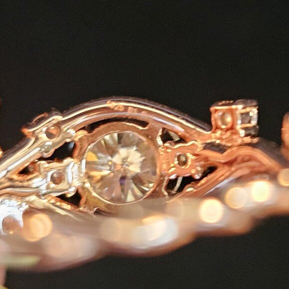 Stunning Moissanite and rose gold over sterling silver ring - Picture 9 of 9